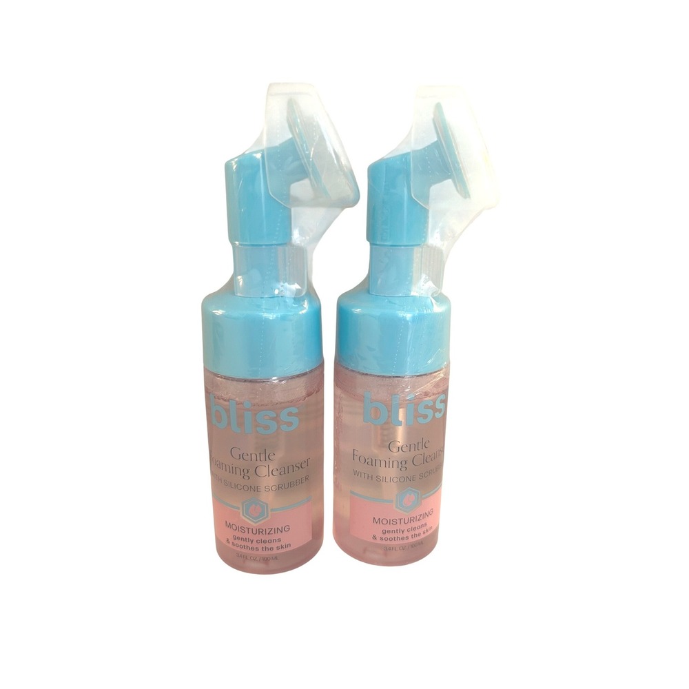 Bliss Pink Moisturizing Gentle Foaming Cleanser Scrubber 3.4oz 2pk